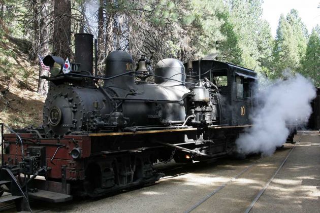 Shay Schmalspur-Dampflok No. 10 - Yosemite Mountain Sugar Pine Railroad Shay Schmalspur-Dampflok No. 10 - Yosemite Mountain Sugar Pine Railroad