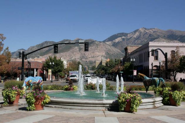 Springbrunnen vor der Union Station Ogden, Utah Springbrunnen vor der Union Station Ogden, Utah