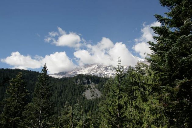 Mount Rainier - Gipfel in den Wolken - National Park Highway Mount Rainier - Gipfel in den Wolken - National Park Highway