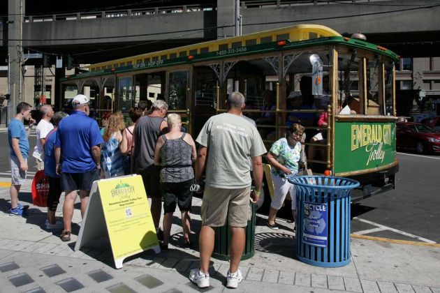 Seattle Waterfront - Hop on Hop off Trolley Seattle Waterfront - Hop on Hop off Trolley