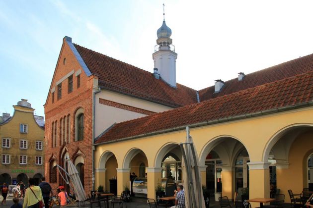 Das alte Rathaus am Marktplatz von Allenstein, die Rückseite