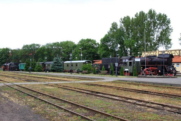 Eisenbahnmuseum Ełk - Lyck, Gesamtansicht der ausgestellten Schienenfahrzeuge
