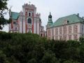Die Stadtpfarrkirche und das Posener Jesuitenkolleg vom Park Chopina