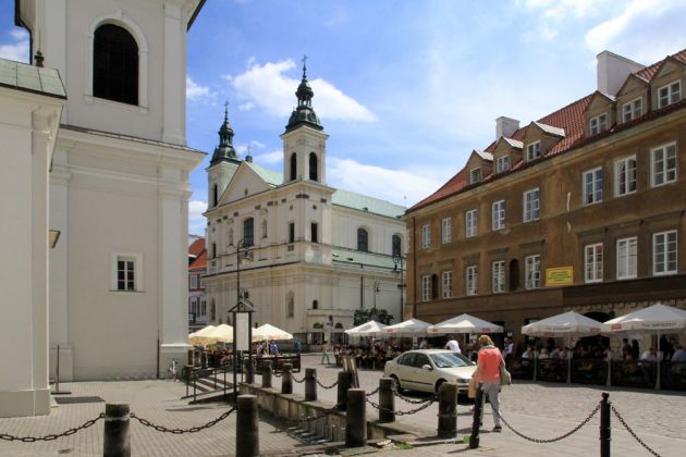Warszawa, Nowe Miasto - die Warschauer Neustadt, die Ulica Freta mit der St. Jacek- und der Heiliggeistkirche Warszawa, Nowe Miasto - die Warschauer Neustadt, die Ulica Freta mit der St. Jacek- und der Heiliggeistkirche
