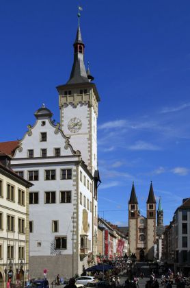 Würzburg - altes Rathaus mit Turm des Grafeneckart Würzburg - altes Rathaus mit Turm des Grafeneckart