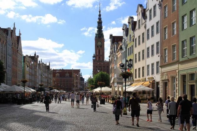 Langer Markt mit dem Rechtstädter Rathaus - Danzig, Gdańsk 