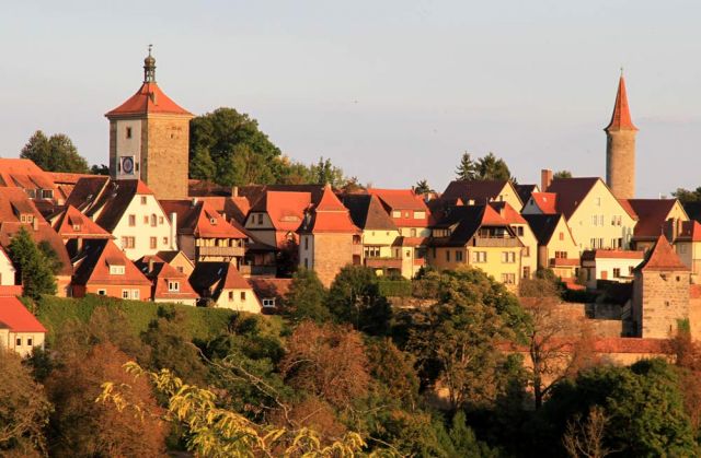 Rothenburg ob der Tauber - Blick vom Burggarten auf die Stadt Rothenburg ob der Tauber - Blick vom Burggarten auf die Stadt
