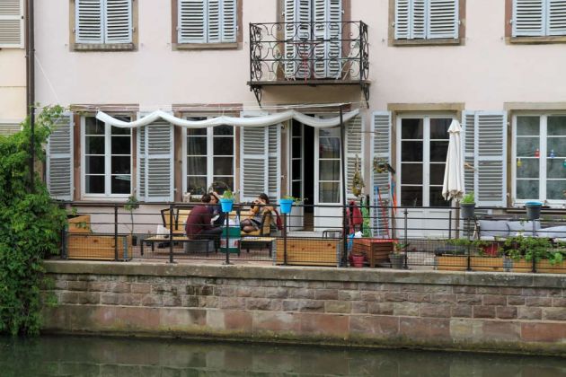 Das Quartier de la Petite France in Straßburg - Quay de la Petite France, Fachwerk-Fassaden an der Ill Das Quartier de la Petite France in Straßburg - Quay de la Petite France, Fachwerk-Fassaden an der Ill
