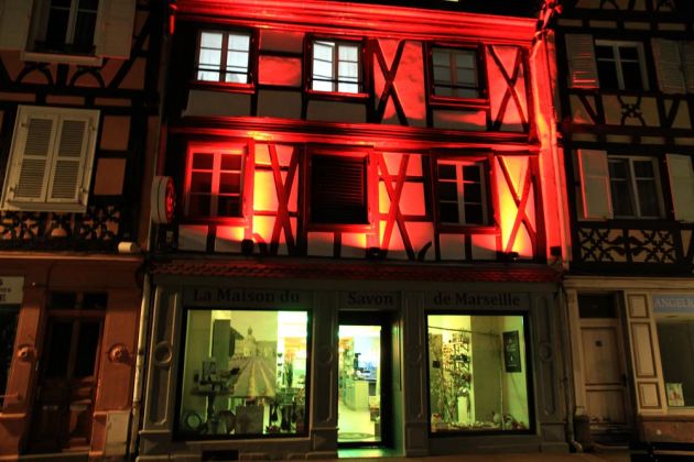 Beleuchtete Fassaden in der Rue Vauban - Colmar