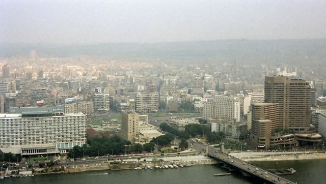 Blick vom Cairo Tower - das Nile Ritz-Carlton und das Intercontinental Hotel Blick vom Cairo Tower - das Nile Ritz-Carlton und das Intercontinental Hotel