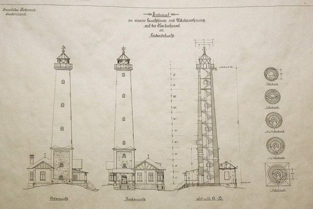 Plan des Leuchtturm in der Lüderitzbucht, TransNamib Museum - Atlantikküste Namibia Plan des Leuchtturm in der Lüderitzbucht, TransNamib Museum - Atlantikküste Namibia