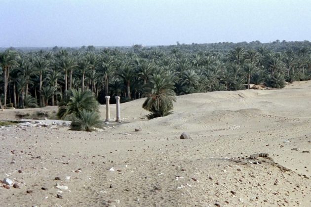 Sakkara - die Nekropole reicht bis zur abrupten Kante zum Fruchtland in der Nil-Ebene Sakkara - die Nekropole reicht bis zur abrupten Kante zum Fruchtland in der Nil-Ebene