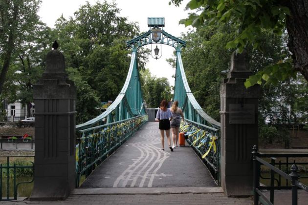 Die Groschenbrücke über den Mühlgraben - Opole, Oppeln in Oberschlesien Die Groschenbrücke über den Mühlgraben - Opole, Oppeln in Oberschlesien