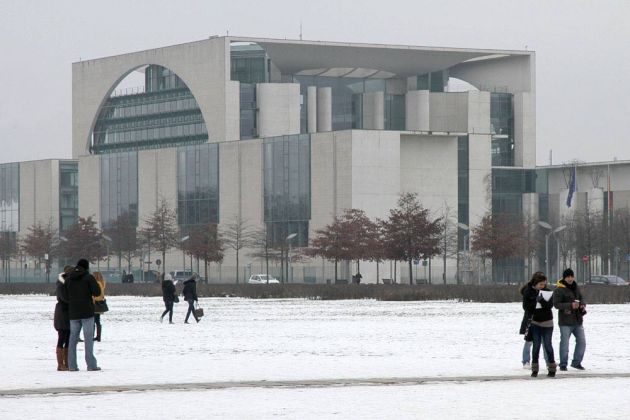Das Bundeskanzleramt in Berlin im Winter