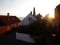 Blick aus dem Fenster unseres Ferienhauses mit Sonnenaufgang - Sandvig auf Bornholm