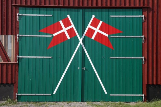 Snogebæk - Tür der Seenot-Rettungsstation im Dänemark-Look Snogebæk - Tür der Seenot-Rettungsstation im Dänemark-Look