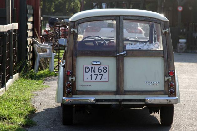 Morris Minor 1000 Traveller - Heckansicht mit den Split Doors Morris Minor 1000 Traveller - Heckansicht mit den Split Doors