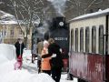 Die Mecklenburgische Bäderbahn Molli im Winter - Rangierfahrt der Dampflok 99 2331-9 im Bahnhof Bad Doberan