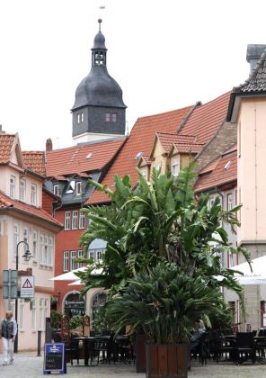 Bad Langensalza - Augustinerplatz mit dem Eingang in die Fussgängerzone Mühlhauser Strasse Bad Langensalza - Augustinerplatz mit dem Eingang in die Fussgängerzone Mühlhauser Strasse
