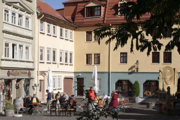 Gotha - der Buttermarkt mit Aussen-Gastronomie Gotha - der Buttermarkt mit Aussen-Gastronomie