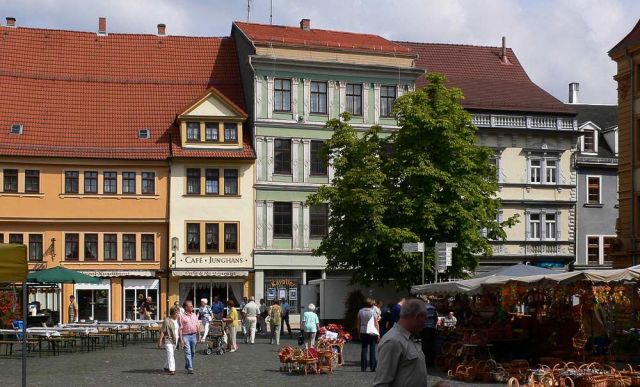 Gotha - Fassaden historischer Gebäude an der Marktstrasse, die Nordseite des Hauptmarktes Gotha - Fassaden historischer Gebäude an der Marktstrasse, die Nordseite des Hauptmarktes
