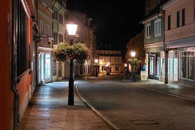 Mühlhausen, Thüringen - der Steinweg zur nächtlichen Stunde Mühlhausen, Thüringen - der Steinweg zur nächtlichen Stunde