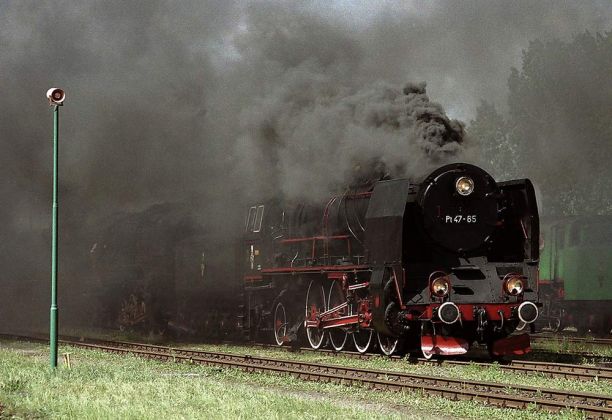 Die Schnellzug-Schlepptenderlokomotive Pt 47-65 unter Vollast - Dampflok-Parade Wolsztyn