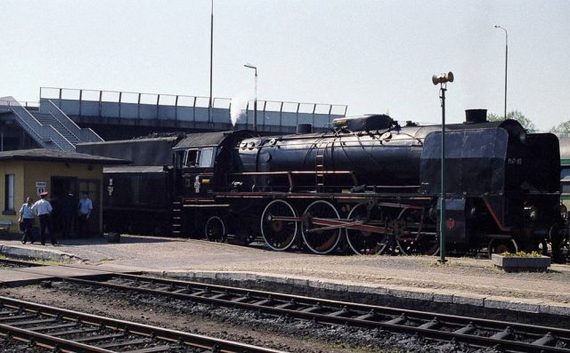 Die polnische Dampflokomotive Pt 47-65 im Bahnhof von Wolsztyn