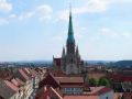 Mittelalterliche Reichsstadt Mühlhausen - der Blick vom Rabenturm der Stadtmauer auf die Marienkirche mit ihrem 87 Meter hohen Turm