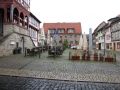 Treffurt im Werratal - der Marktplatz mit dem Portal des historischen Fachwerk-Rathauses