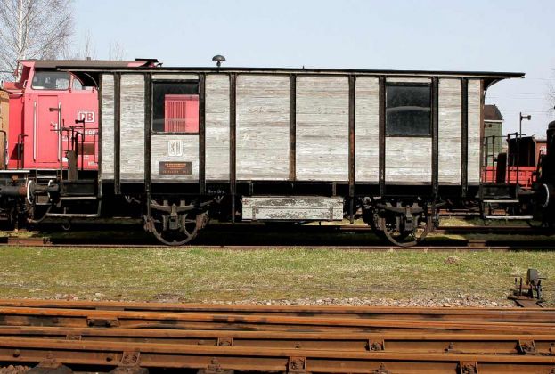 Sächsisches Eisenbahnmuseum Chemnitz-Hilbersdorf - ein historischer, zweiachsiger Güterwagen Sächsisches Eisenbahnmuseum Chemnitz-Hilbersdorf - ein historischer, zweiachsiger Güterwagen