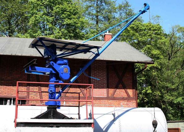 Das Sächsische Schmalspurbahn-Museum Rittersgrün - der Lastenkran am Kohlebansen Das Sächsische Schmalspurbahn-Museum Rittersgrün - der Lastenkran am Kohlebansen