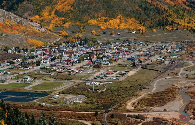 Das ehemalige Minenstädtchen Silverton am Million Dollar Highway - San Juan Mountains in den Rockies von Colorado Das ehemalige Minenstädtchen Silverton am Million Dollar Highway - San Juan Mountains in den Rockies von Colorado