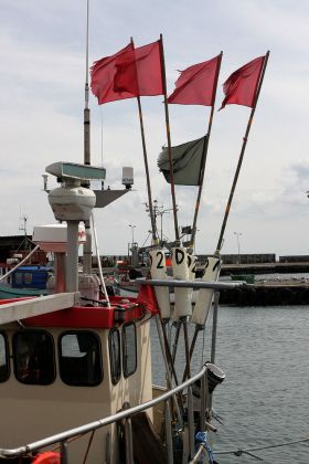 Klintholm Havn - Fischkutter im größten Fischerei- und Yachthafen der dänischen Ostsee-Insel Møn Klintholm Havn - Fischkutter im größten Fischerei- und Yachthafen der dänischen Ostsee-Insel Møn