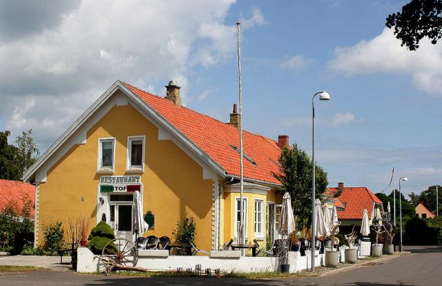 Klintholm Havn auf Møn - Rerstaurant am Thyravej, der Hauptstrasse am Hafen