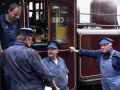 Plausch der Personale der Puffing Billy Railway an der Station Lakeside
