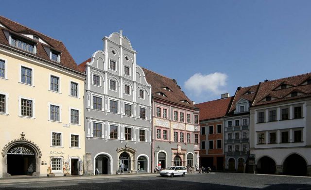 Hausfassaden an der Nordseite des Untermarktes - Görlitz Hausfassaden an der Nordseite des Untermarktes - Görlitz