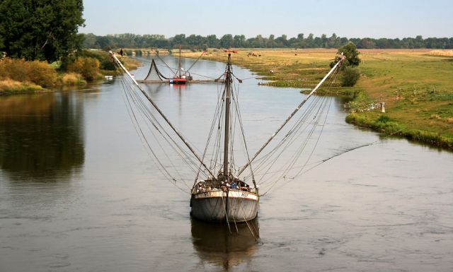 Schlüsselburg an der Weser - Schlüsselburg an der Mittelweser - Aalfänger der Flussfischer nördlich der Weserstaustufe Schlüsselburg an der Weser - Schlüsselburg an der Mittelweser - Aalfänger der Flussfischer nördlich der Weserstaustufe