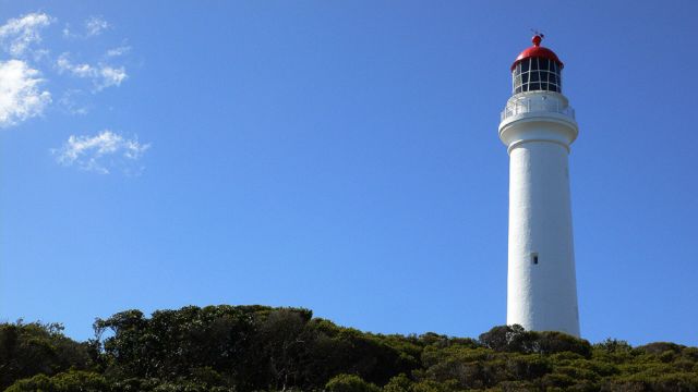 Leuchttürme Australien - das 34 Meter hohe Split Point Lighthouse des Baujahres 1891 auf Airey's Inlet an der Great Ocean Road Leuchttürme Australien - das 34 Meter hohe Split Point Lighthouse des Baujahres 1891 auf Airey's Inlet an der Great Ocean Road