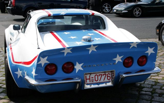 Chevrolet Corvette C 3 Stingray der Baujahre 1968 bis 1982, die Heckansicht Chevrolet Corvette C 3 Stingray der Baujahre 1968 bis 1982, die Heckansicht