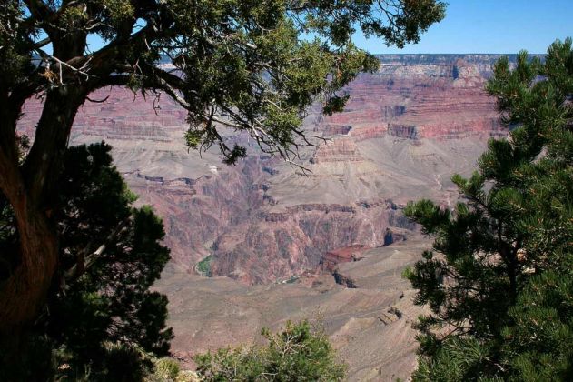 Grand Canyon South Rim - Ausblick vom Rim Trail zwischen YavapaI Point und Mather Point zum North Rim Grand Canyon South Rim - Ausblick vom Rim Trail zwischen YavapaI Point und Mather Point zum North Rim