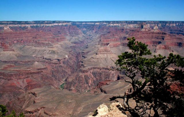 Grand Canyon South Rim - Ausblick vom Rim Trail zwischen YavapaI Point und Mather Point zum North Rim Grand Canyon South Rim - Ausblick vom Rim Trail zwischen YavapaI Point und Mather Point zum North Rim