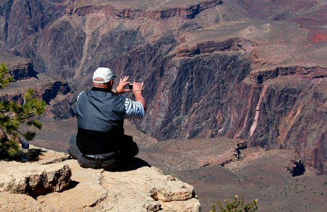 Grand Canyon South Rim - Ausblick vom Rim Trail zwischen YavapaI Point und Mather Point zum North Rim Grand Canyon South Rim - Ausblick vom Rim Trail zwischen YavapaI Point und Mather Point zum North Rim