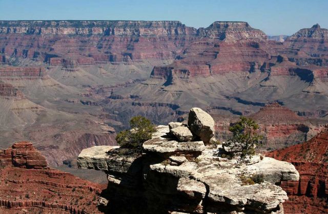 Grand Canyon South Rim - Ausblick vom Rim Trail zwischen YavapaI Point und Mather Point zum North Rim Grand Canyon South Rim - Ausblick vom Rim Trail zwischen YavapaI Point und Mather Point zum North Rim