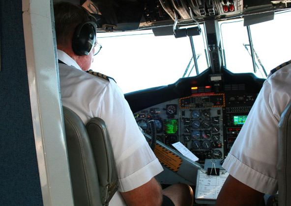 Pilot und Co-Pilot unserer Rundflug-Maschine - Grand Canyon National Park, Arizona Pilot und Co-Pilot unserer Rundflug-Maschine - Grand Canyon National Park, Arizona