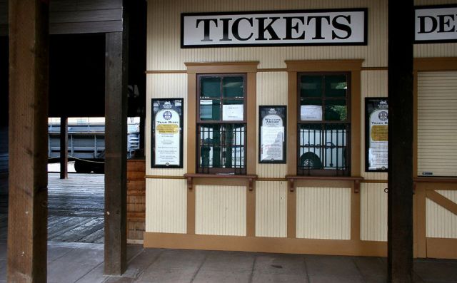 Das Aussengelände des California State Railroad Museums im Old Sacramento State Historic Park Das Aussengelände des California State Railroad Museums im Old Sacramento State Historic Park