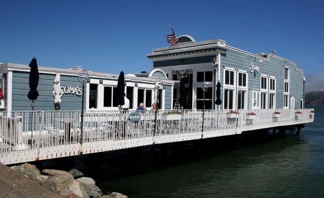 Scomas Restaurant am Bridgeway in Sausalito - San Francisco Bay, Kalifornien Scomas Restaurant am Bridgeway in Sausalito - San Francisco Bay, Kalifornien