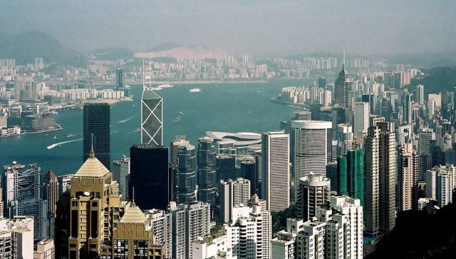 Hongkong Panorama - der Blick vom Hongkong Peak auf Hongkong Island