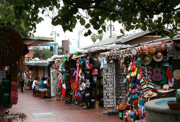 Olvera Street, Los Angeles Plaza Historic District - El Pueblo de Los Angeles, Kalifornien Olvera Street, Los Angeles Plaza Historic District - El Pueblo de Los Angeles, Kalifornien