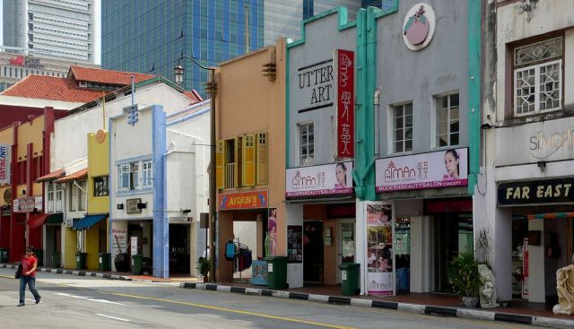 Singapur, Chinatown - Haus-Fassaden an der South Bridge Road
